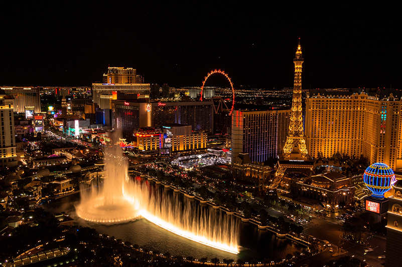 Las Vegas at night from the air