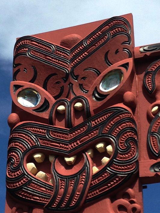 A Maori carving at Mataatua