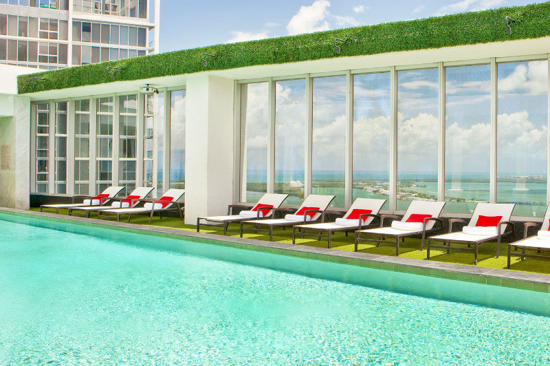 The pool at the W Miami hotel.