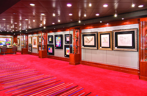 Norwegian Jewel's onboard Art Gallery.
