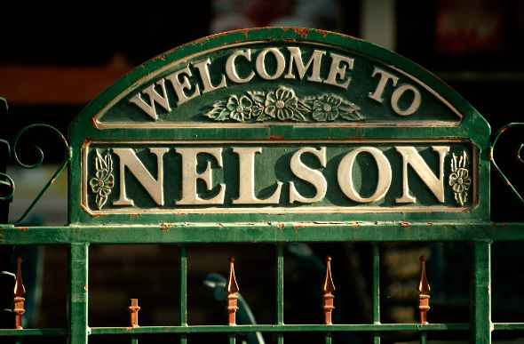 The Nelson town sign