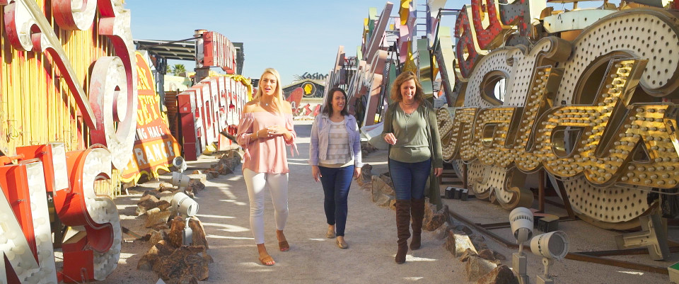 travel consultants greer and kelly in neon museum las vegas