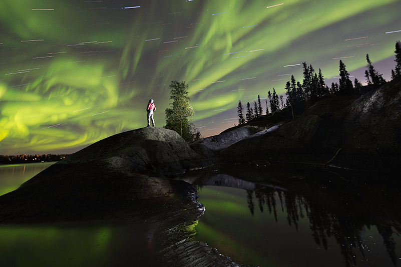 Starry skies and northern lights in the Northwest Territories