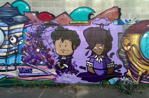 Street art on a wall in Christchurch. Picture: Lindsay Chan