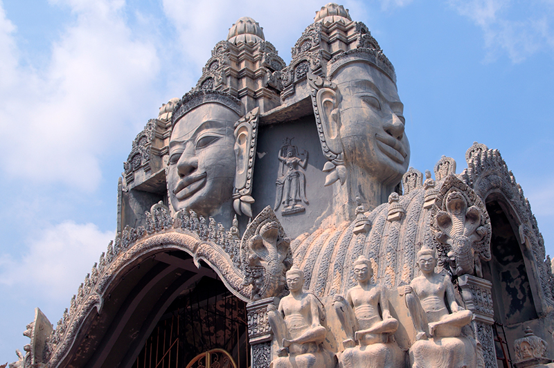 Imposing gates in Oudong, the former royal capital of Cambodia.