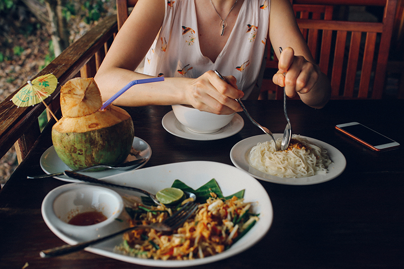 Pad thai with tofu in Thailand