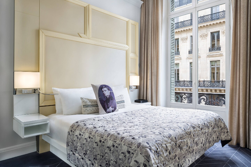 French chic interior of hotel room at W Paris - Opera 