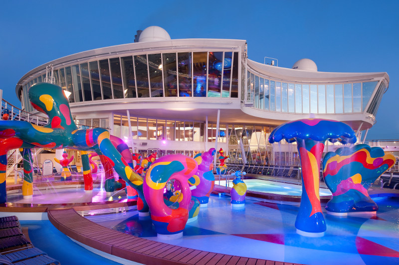 The H20 Zone water park on board a Royal Caribbean cruise ship.