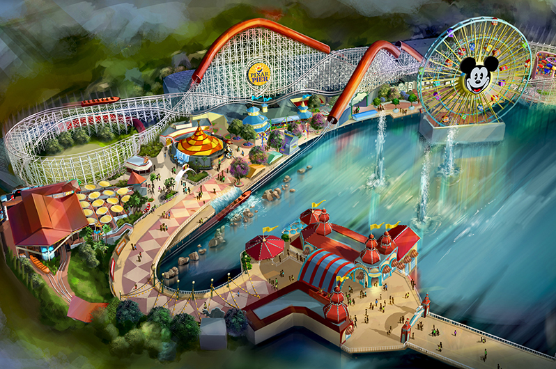 An artist's rendition of Pixar Pier at Disneyland Resort, California.