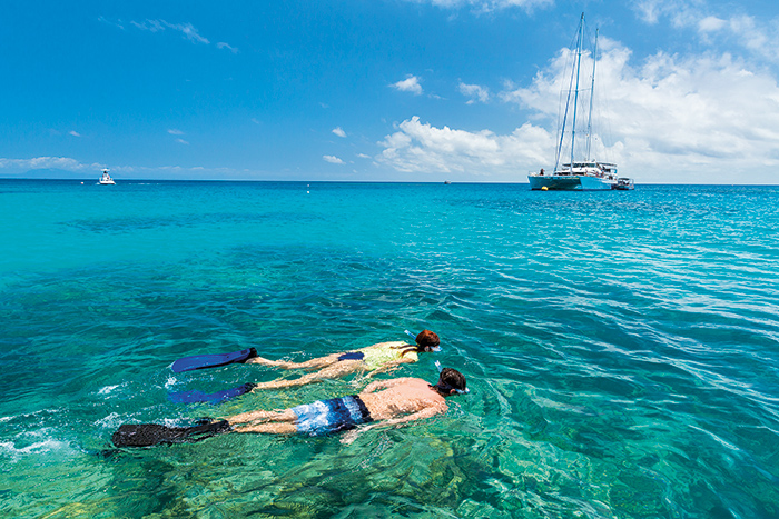 Snorkelling off Port Douglas, QLD.