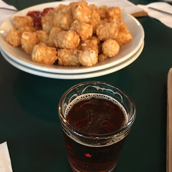 Tater tots and ale at Rogue Distillery and Public House, Portland, USA