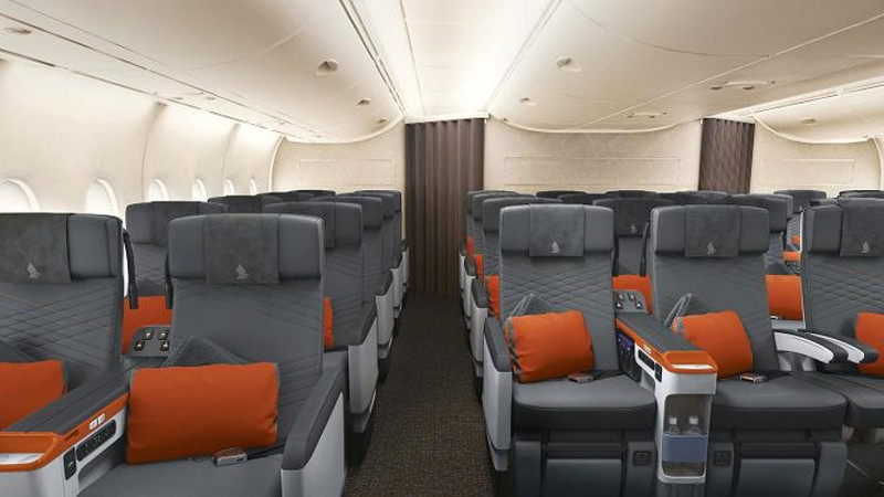 Singapore Airlines A380 premium economy class cabin