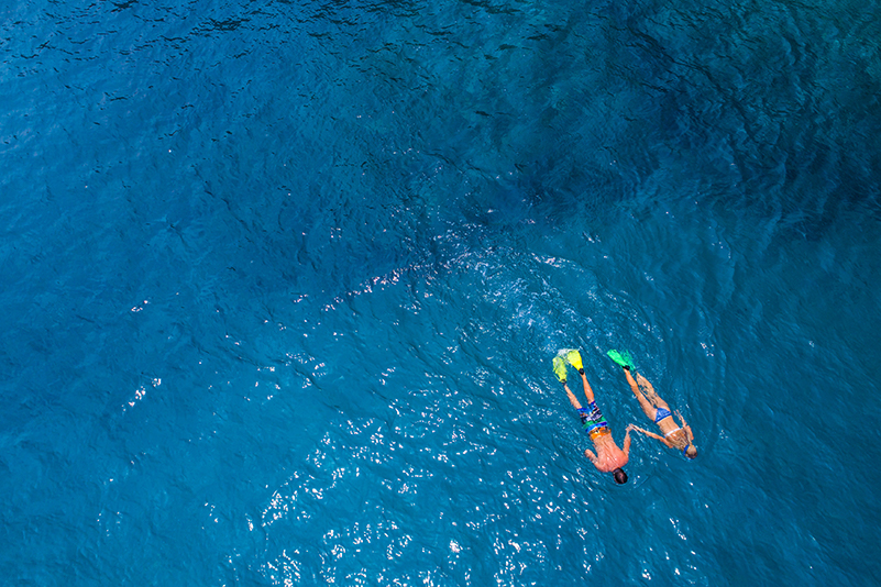 Couple snorkelling in Vanuatu