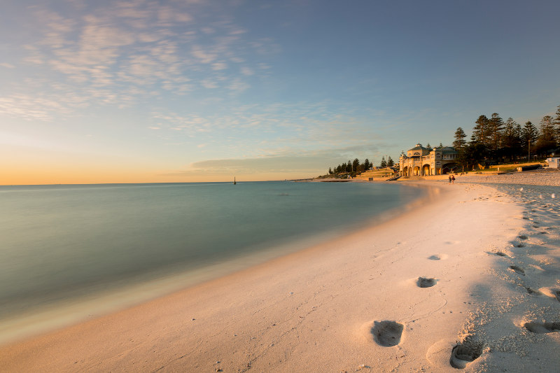 Cottesloe Beach in Perth at sunset