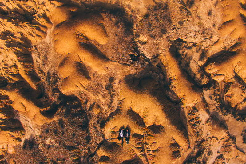 two people in the desert