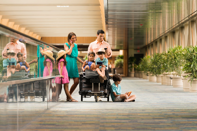 family in airport