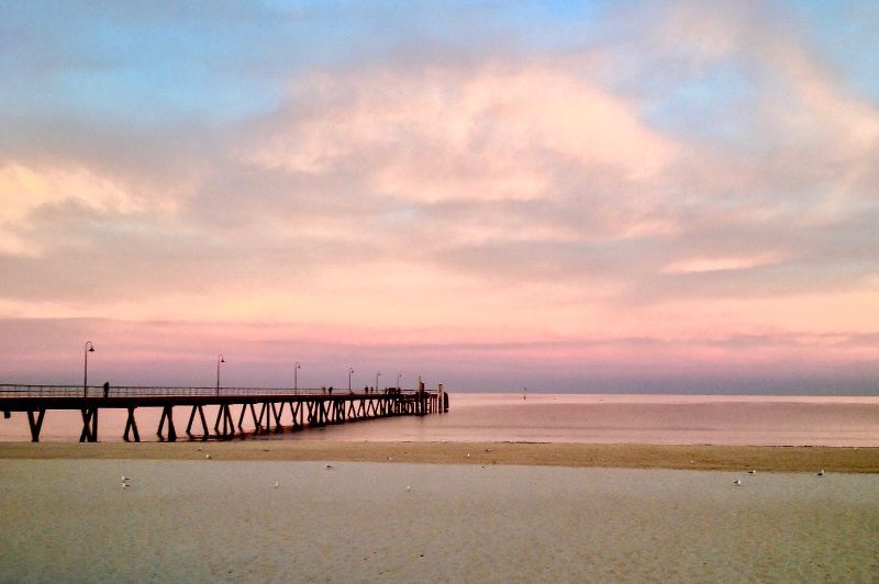 Glenelg beach at sunset