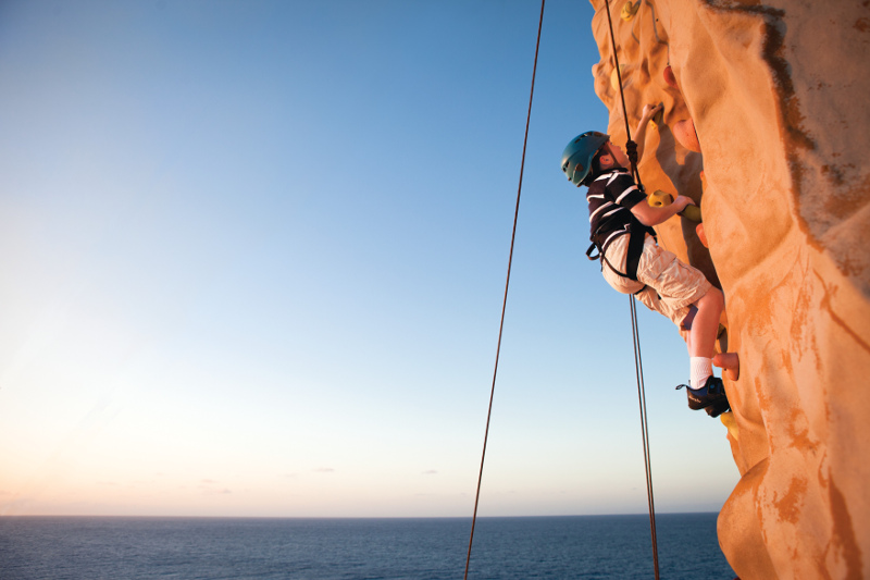 rock climbing aboard norwegian cruise lines