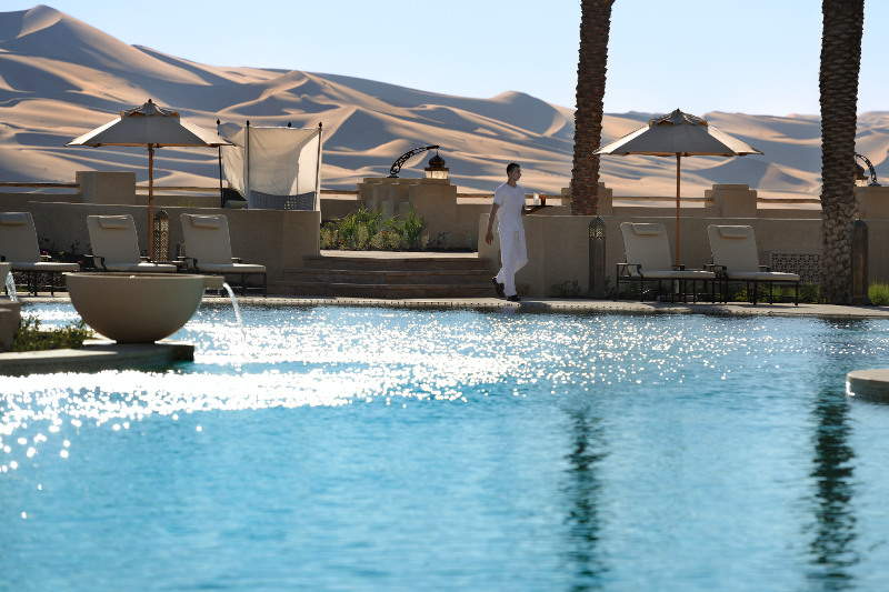 luxury hotel pool in desert luxury hotel pool in desert