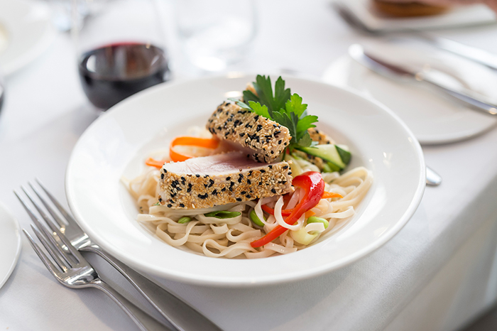 Haute cuisine onboard the train. Image: Rocky Mountaineer