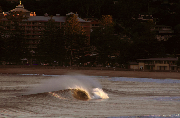 Waves roll in at the Central Coast town of Terrigal, New South Wales.