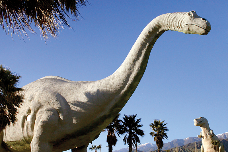 Dinosaurs on road to Palm Springs
