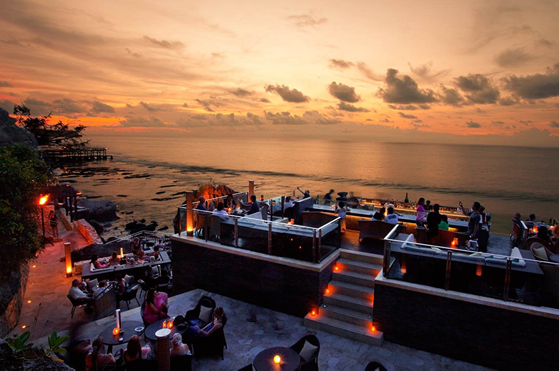 Rock Bar at sunset at Ayana Resort and Spa, Bali