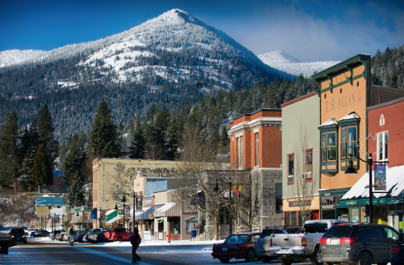 Red Mountain with the town of Rossland in the foreground
