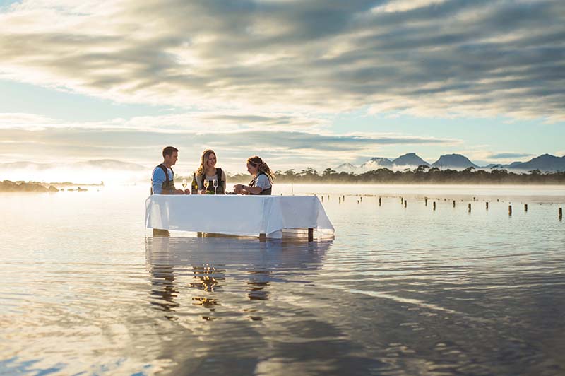 Freycinet Marine Oyster Farm oyster shucking