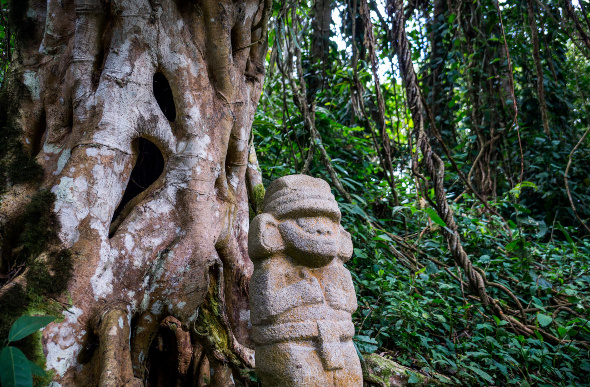 An ancient statue in San Agustin