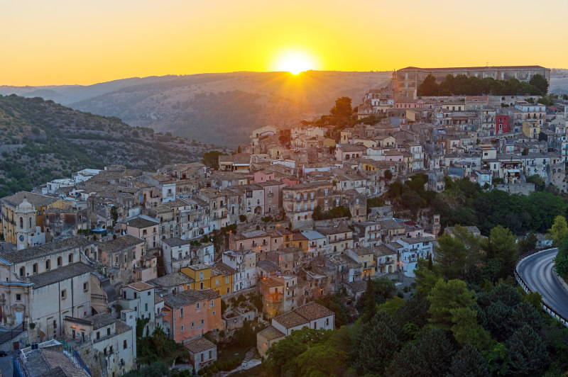 The beautiful town of Ragusa in Sicily's Val di Noto.