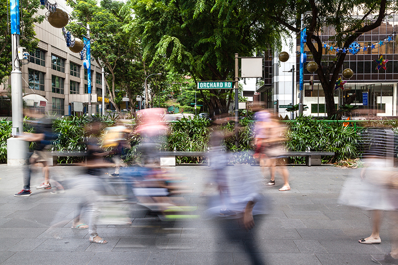 Busy Orchard Road in Singapore