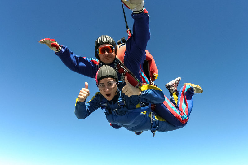 A tandem skydive