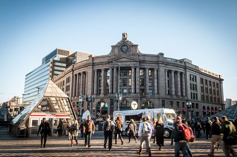 Exterior of South Station in Boston