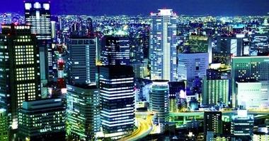 City lights of Osaka