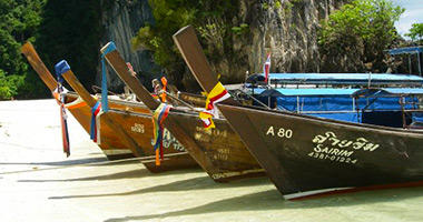 Traditional Thai Long-Tail Boats