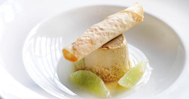 Licorice parfait with lime syrup