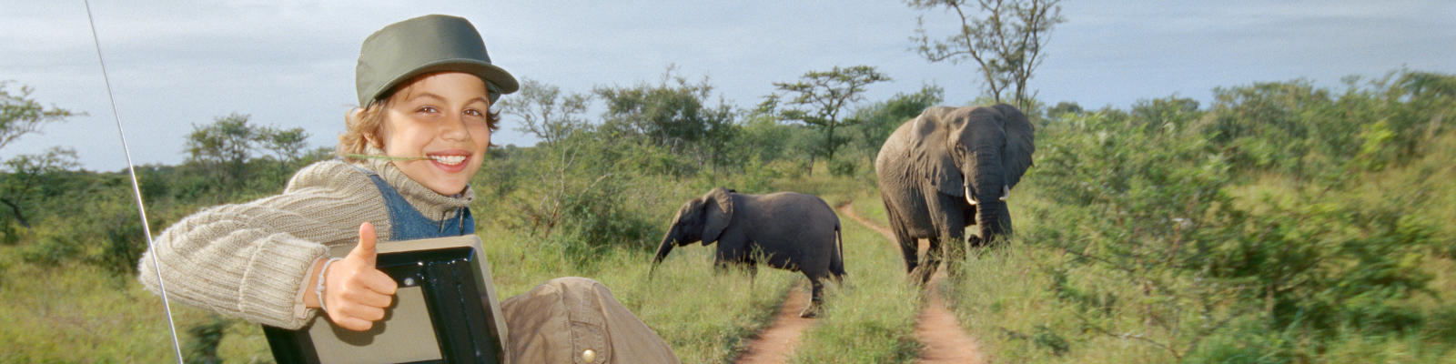 Child on African safari.