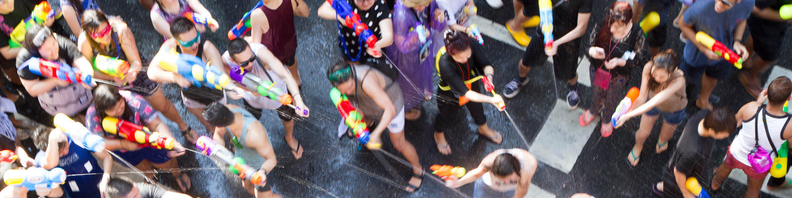 Songkran (Thai New Year) celebrations involve water fights.
