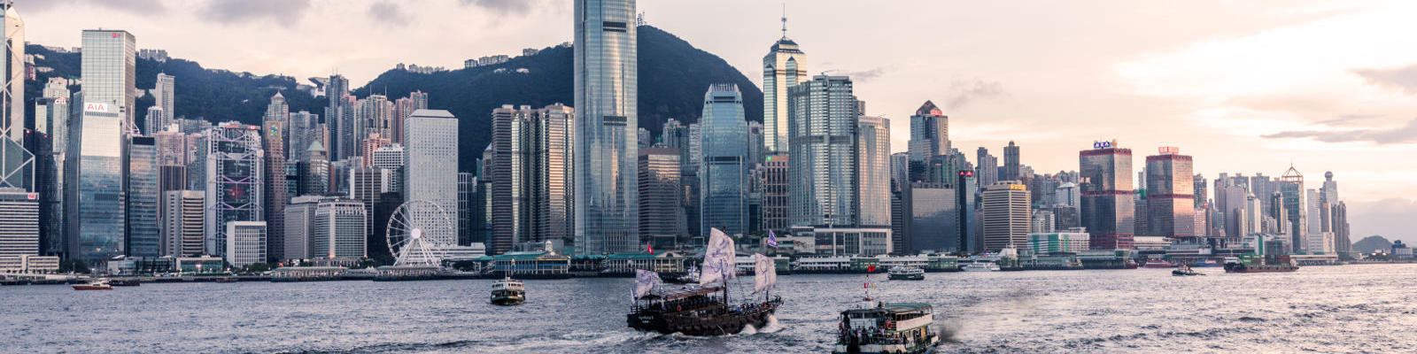 hong kong skyline from water