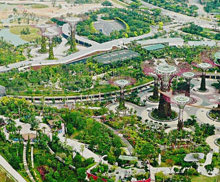 singapore gardens by the bay from above