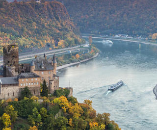 burg katz castle germany and rhine river