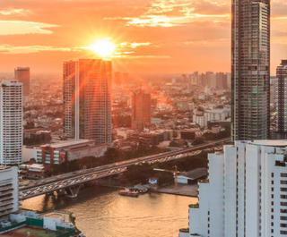 bangkokg skyline sunset