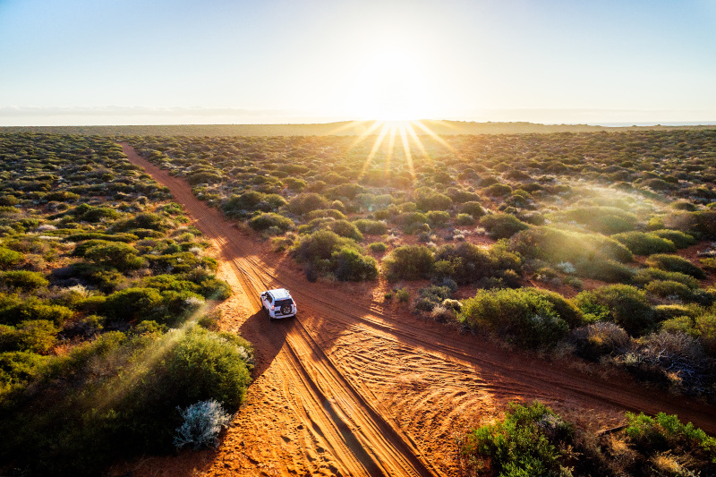 car driving off road in outback australia