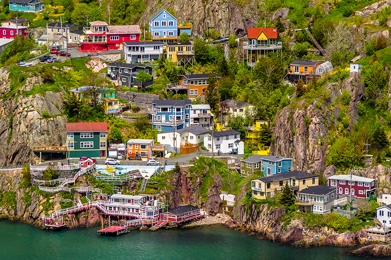 Colourful row houses in St John's, Newfoundland and Labrador