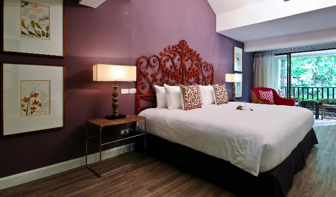 Colourful hotel room interior in Phuket 
