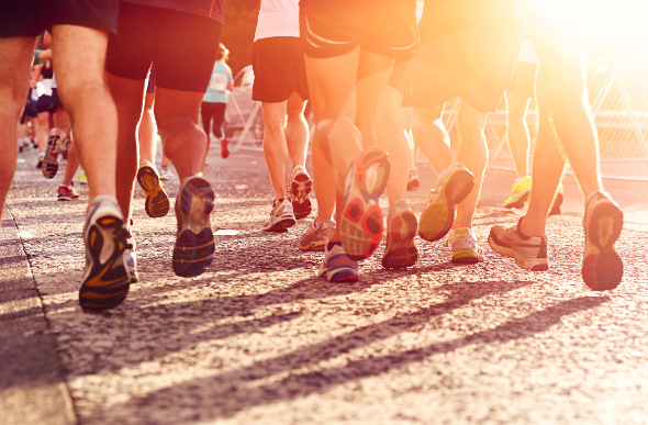A group of runners