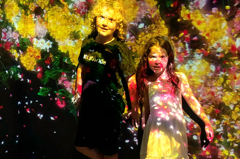 Kids at installation at teamLAb Borderless museum, Tokyo