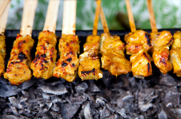 Satay street food in Bali.