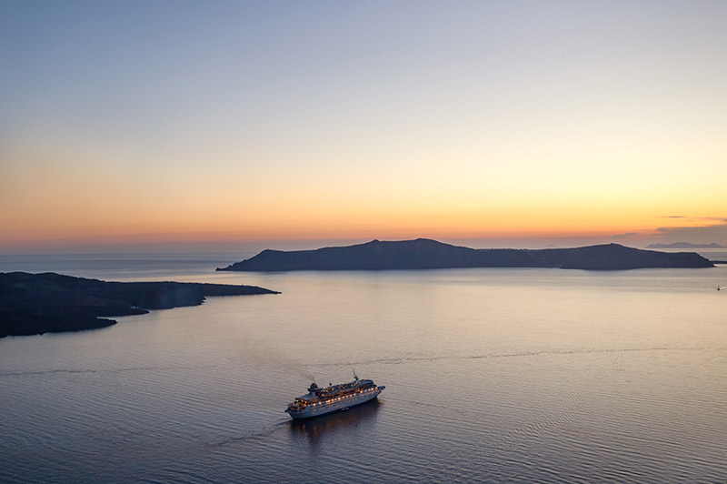 cruise ship on ocean